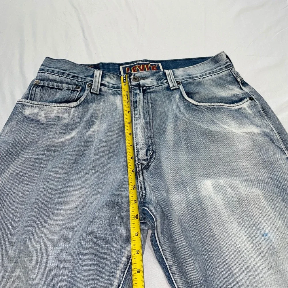 Levis 569 Loose Straight Jeans Mens 34x30 Light‎ Wash Blue Denim Cotton 569-0125